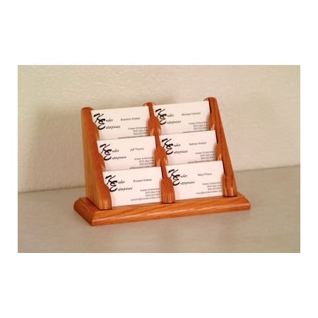 Wooden Mallet 6 Pocket Counter Top Business Card Holder - Medium Oak BCC2-6MO